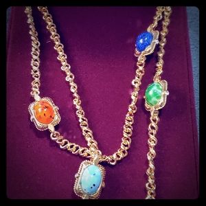 Jackie Kennedy Speckled Bead Gold Necklace